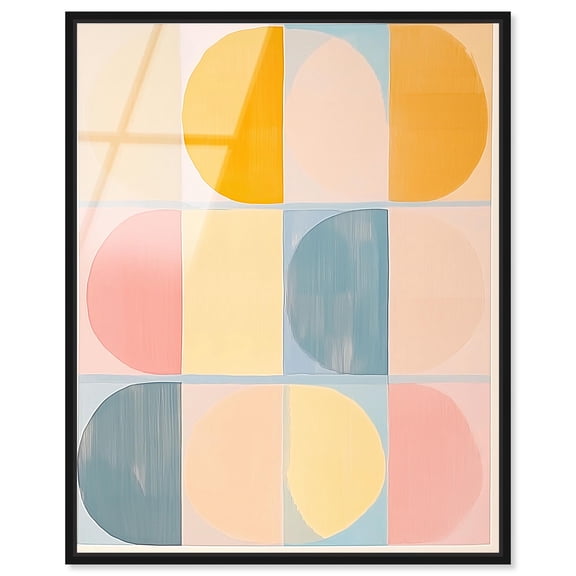 Variations on a Theme Framed High-Gloss Acrylic Glass Wall Art Blush Abstract by Art Remedy, Black Frame, 20 x 24