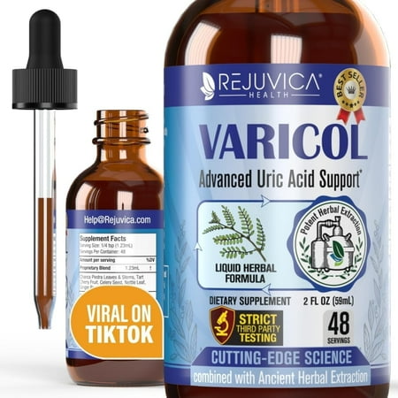 Rejuvica Health Varicol 2 fl oz - Uric Acid Support Supplement - Contains Chanca Piedra