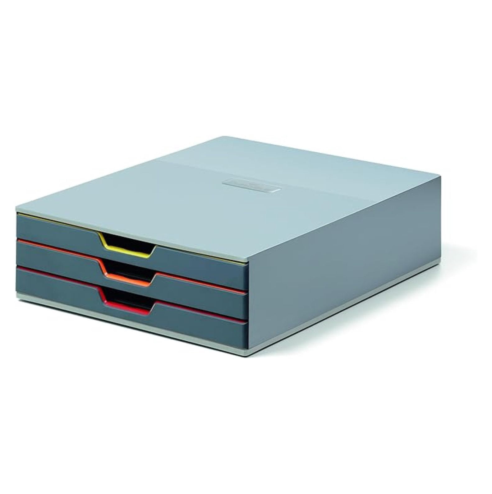 Varicolor 3 Drawer Unit - Gray Desktop Drawer Set with 3 Color Coded ...