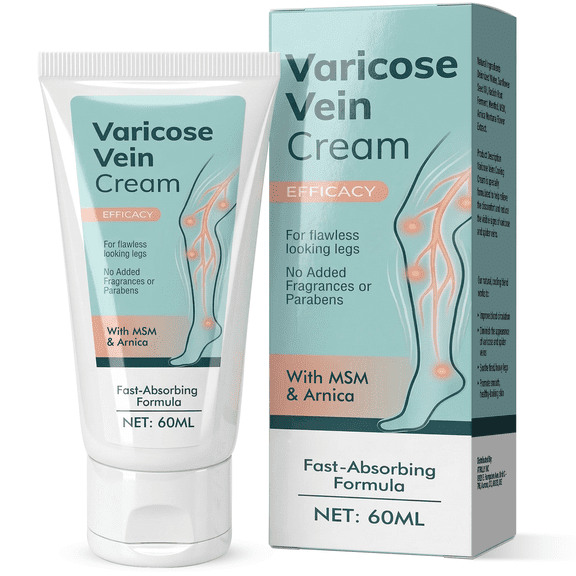 Soothing Leg Cream for Tired, Varicose Vein Cream, Heavy Legs - Helps Reduce the Appearance of Puffiness & Hydrates Skin, 60ml