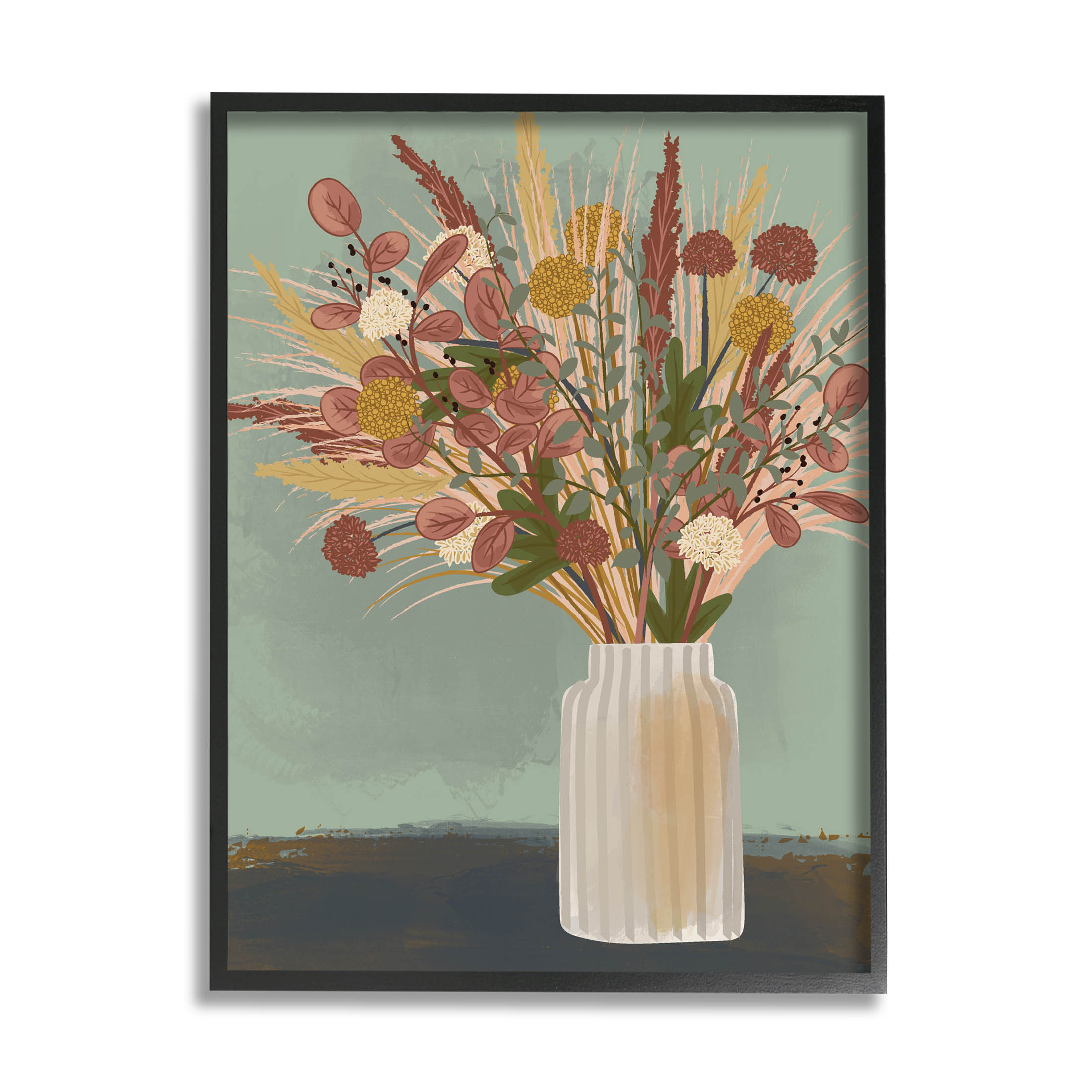 Varied Botanical Sprigs Arrangement Botanical & Floral Graphic Art Black Framed Art Print Wall Art