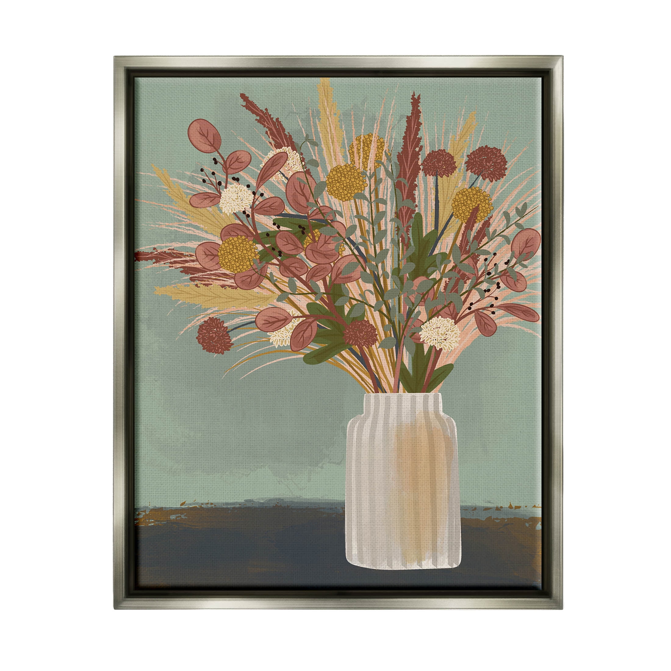 Varied Botanical Sprigs Arrangement Botanical & Floral Graphic Art Luster Gray Framed Art Print Wall Art