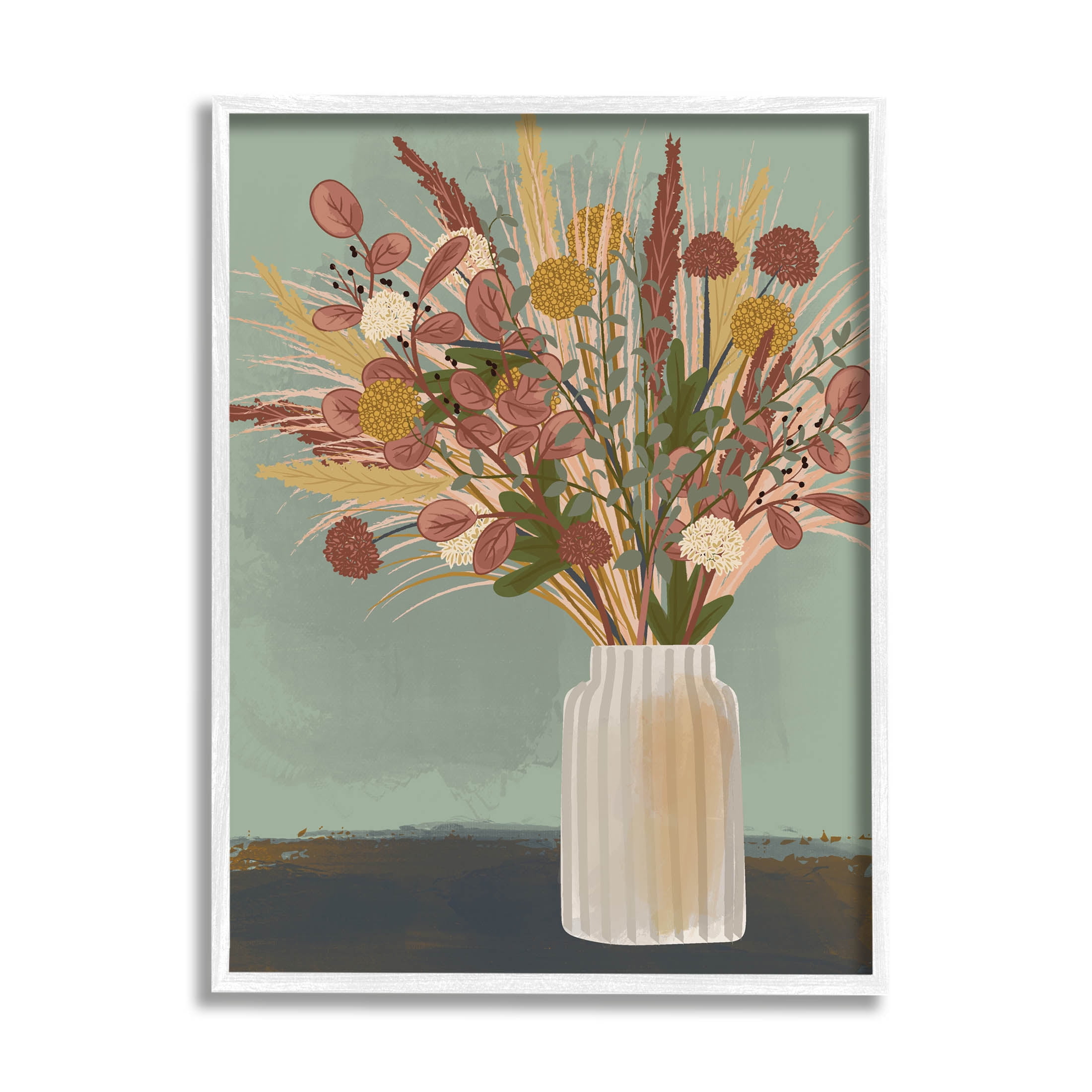 Varied Botanical Sprigs Arrangement Botanical & Floral Graphic Art White Framed Art Print Wall Art