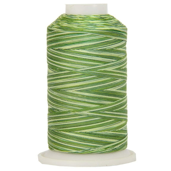 Threadart Multicolor 100% Cotton Thread | Variegated Colors for Quilting, Sewing, and Embroidery | 40/3wt - 600M (660 Yards) Cones | Long Staple Low Lint | Summer Greens Color 0501