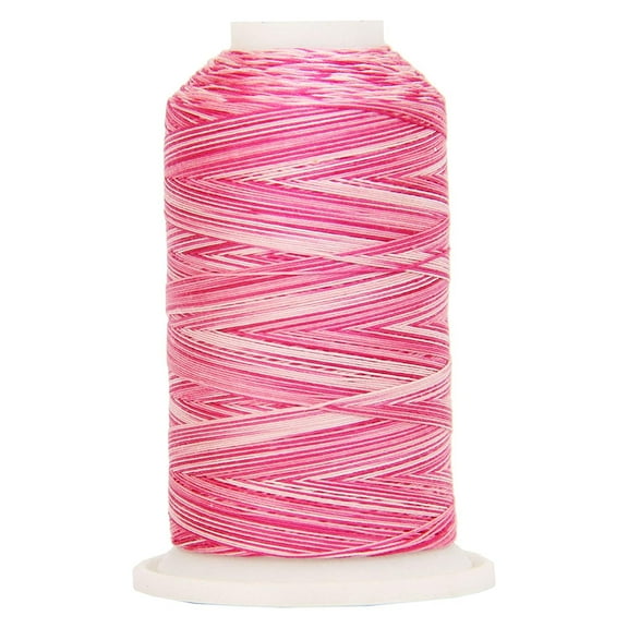 Threadart Multicolor 100% Cotton Thread | Variegated Colors for Quilting, Sewing, and Embroidery | 40/3wt - 600M (660 Yards) Cones | Long Staple Low Lint | Roses Color 0902