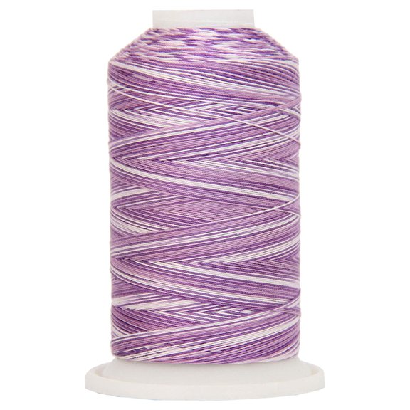 Threadart Multicolor 100% Cotton Thread | Variegated Colors for Quilting, Sewing, and Embroidery | 40/3wt - 600M (660 Yards) Cones | Long Staple Low Lint | Violets Color 2221