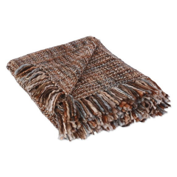 Variegated Acrylic Woven Throw, 50x60" with 3" Fringe, Bronze, 1 Piece