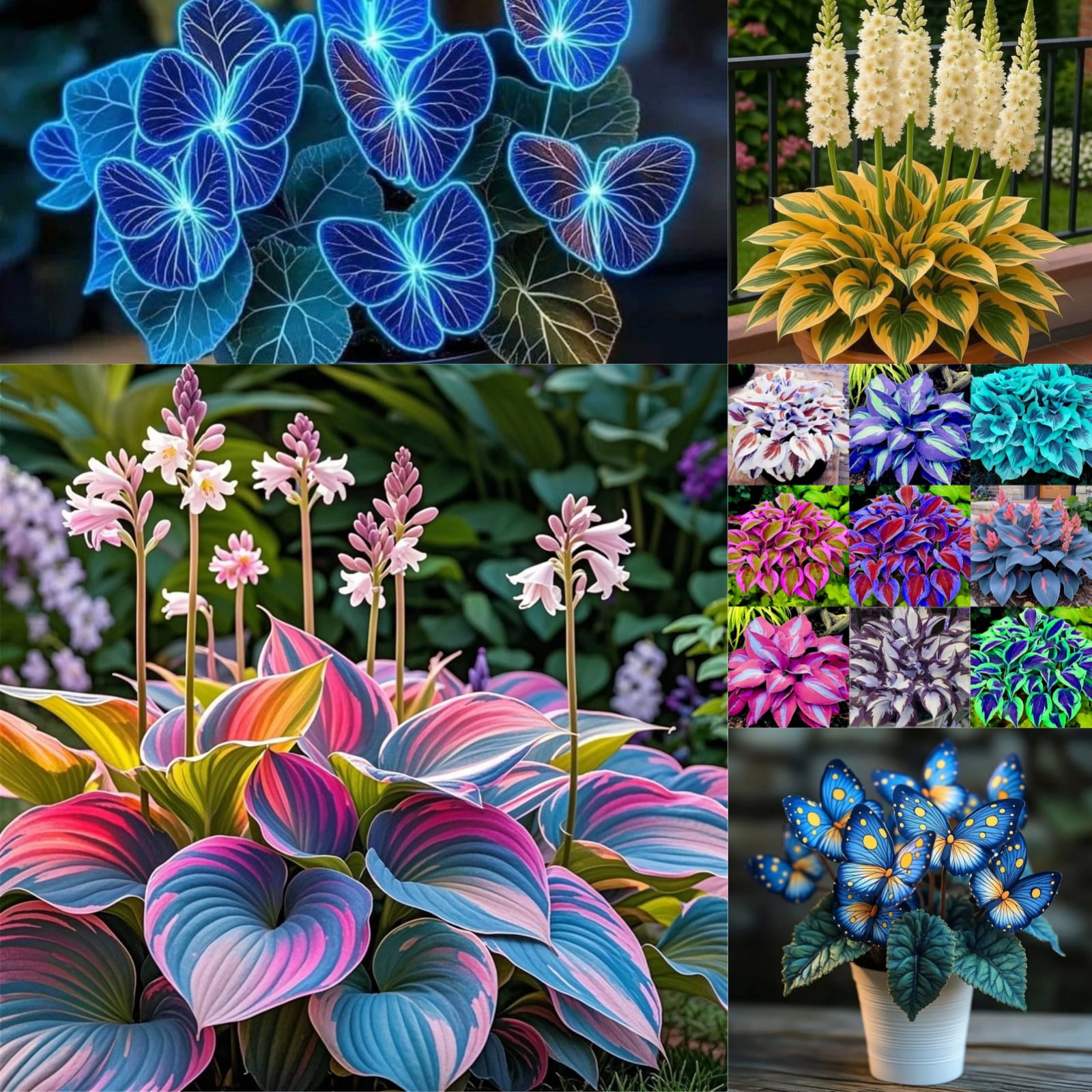 Variegated Blue Hosta Bulbs,Hard-Resistant-Shade-Loving-Perennial ...