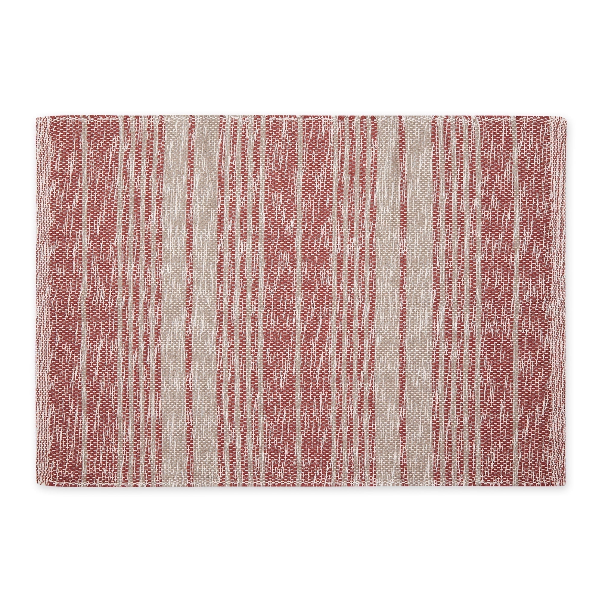 Cinnamon and Beige Handwoven Recycled Cotton Yarn Rug 2x3