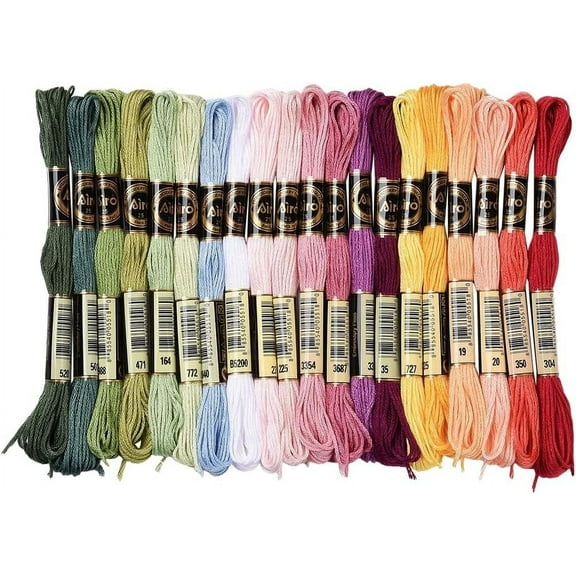 Variegated Embroidery Floss Cross Stitch Threads Colorful Polyester 6 Strands Rainbow Color Friendship Bracelet String Thread for Jewelry Making Bracelet Knitting Stitching DIY Craft Supply