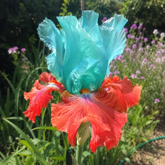 Variegated Iris Planting--Luxury Gift Stakes- Easy-to-Grow Perennial -Gardens Decoration Premium Stakes (Unrivaled,Non-Artificial)