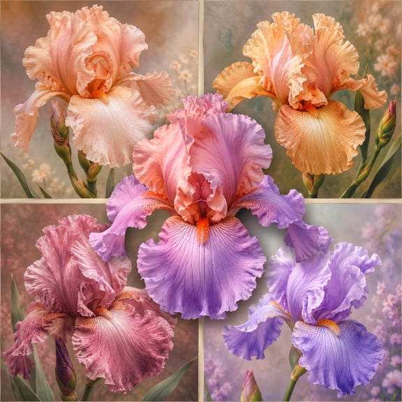 Variegated Iris Planting--(Non-Artificial)-Easy to Grow & Quick Sprouting, Fast Sprouting, Beautiful Foliage for Garden Scenery Decor