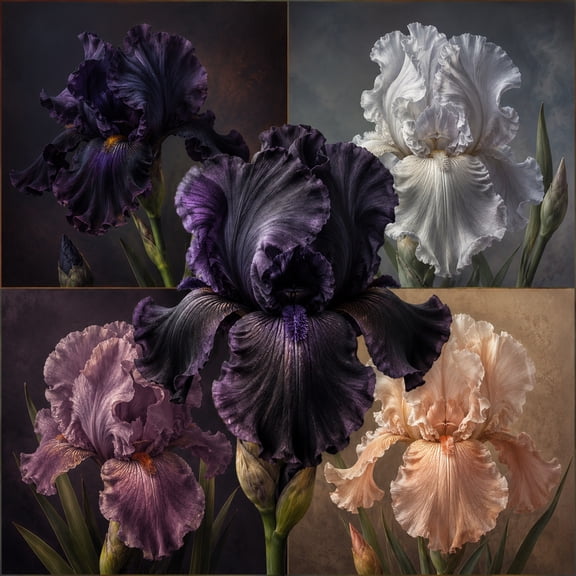 Variegated Iris Planting--(Non-Artificial)-Easy to Grow & Quick Sprouting, Fast Sprouting, Beautiful Foliage for Garden Scenery Decor