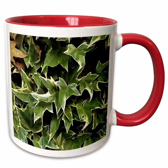 3drose, Variegated Ivy, 15oz Two-tone Red Mug