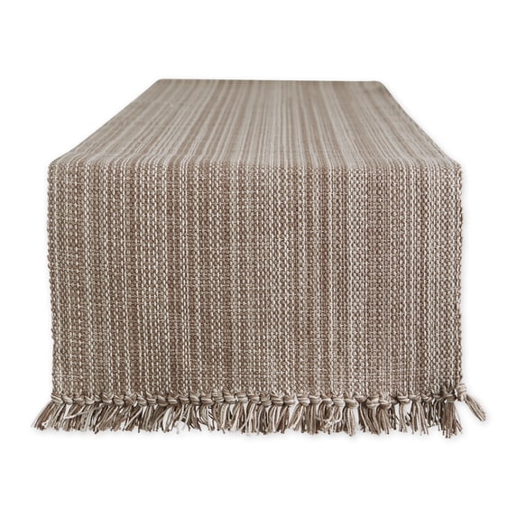 Variegated Mushroom Fringe Table Runner 13x108