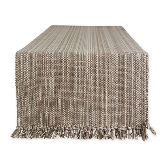 Variegated Mushroom Fringe Table Runner 13x72