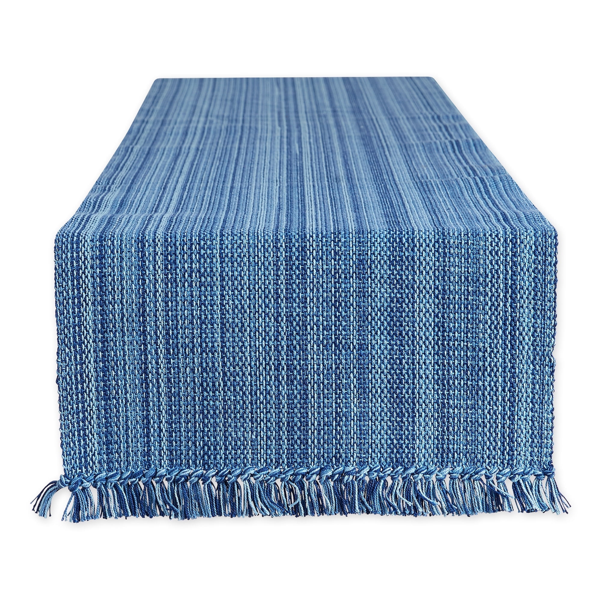 Nautical Blue Cotton Fringe Table Runner 13" x 72"