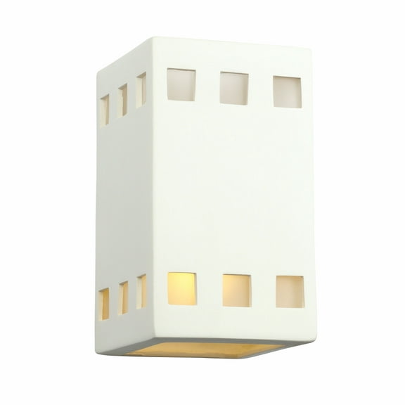 Varien Bay 9.5" High Ceramic Outdoor Wall Mount, Paintable White Bisque, 120VAC, LED Bulb Included