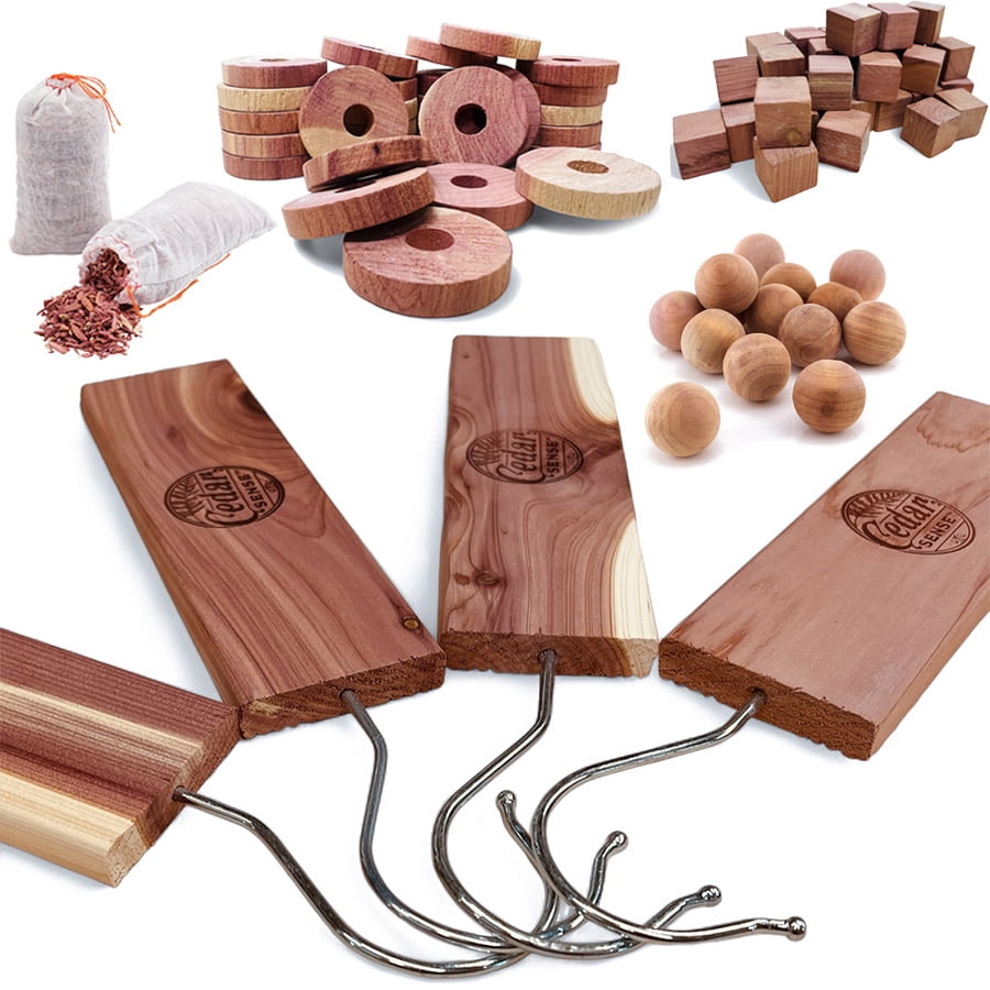 Variety 128 Pack Cedar Sense Cedar Blocks for Clothes Storage/Protection Mothball