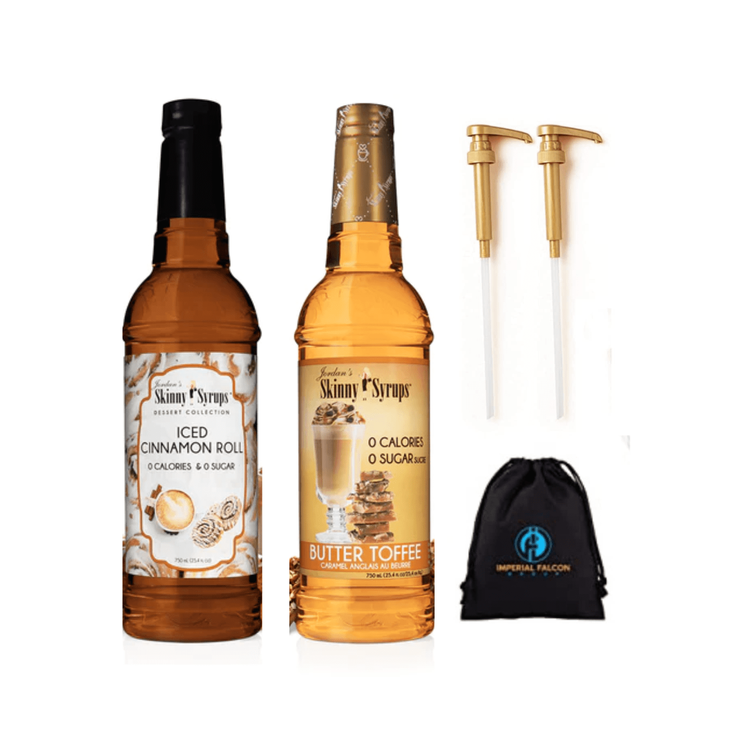 Variety 2 Pack of Jordan's Skinny Syrups Sugar Free 750 ml Bundle with