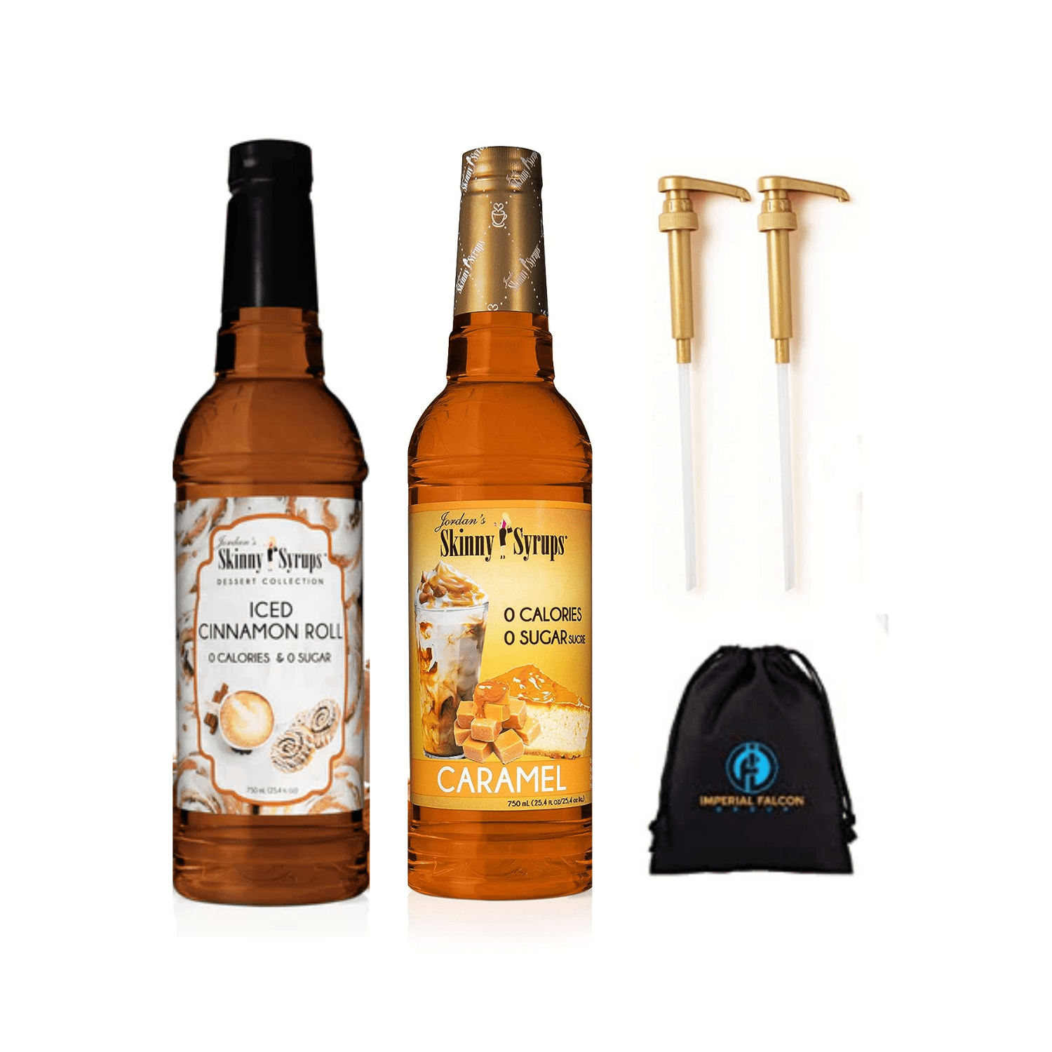 Variety 2 Pack of Jordan's Skinny Syrups Sugar Free 750 ml Bundle with