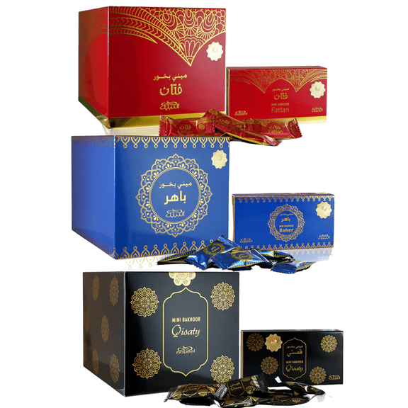 Variety 3 Pack Mini Bakhoor(12 pieces per pack)-Qisaty, Baher & Fattan by Nabeel