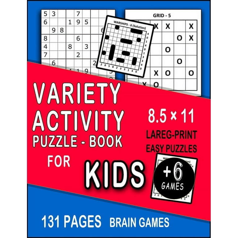 Activity Book Brain Teasers for Kids 8-12: Exercise Book with Different  Tasks, Sudoku, Mazes, Word Search, Scramble, Easy Level