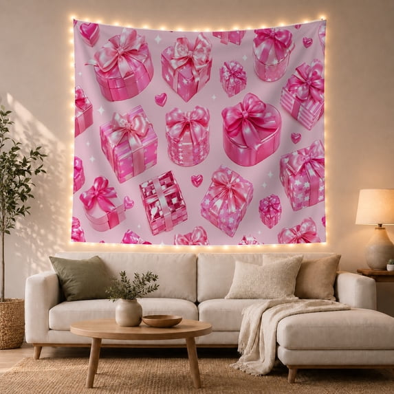 Variety Boxes Solid With Pale Pink, Mystical Fantasy for Space Lovers, Galaxy Room Decor Room Accent, Valentine's Day Gift, Tapestry Wall Hanging for Bedroom and Dorm