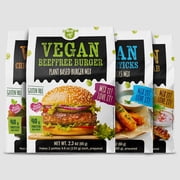 Creative Pea Variety Dry Mix Burger, Nuggets, Fish Sticks & Kebab   Just Add Water & Oil, 4-Pack 65g Each, Makes 1 kg 2 lb Prepared Food, Plant-Based, Gluten-Free