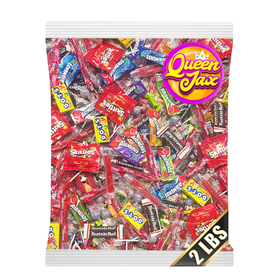 Variety Candy Pack - 2 LB Assorted Party Mix - Individually Wrapped Bulk - Pinata Mix - Deluxe Queen Jax Candy Assortment