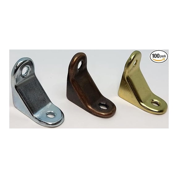 Variety Count Flat Straight 1x1 22 Gauge Steel Corner Brace Brackets Antique Brass Bronze Zinc Finish Shelf Chair Cabinet Rustic Vintage Brace 90 Dozen Statuary (100, Bronze)