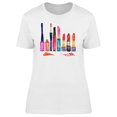 thumbnail image 1 of Variety Of Lipsticks Watercolor T-Shirt Women -Image by Shutterstock, Female Small, 1 of 2