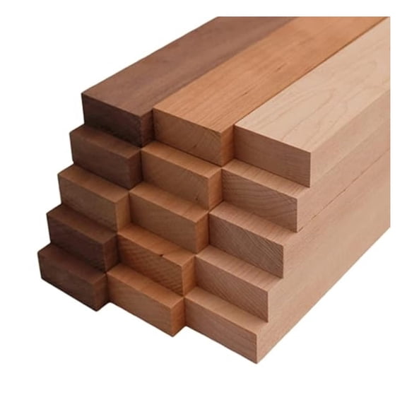 Variety Pack - 5 Walnut, 5 Maple, 5 Hardwood Boards (3/4" x 2" x 18") - 15 Pcs Total for Woodworking, Crafting, DIY Projects, Wood Carving