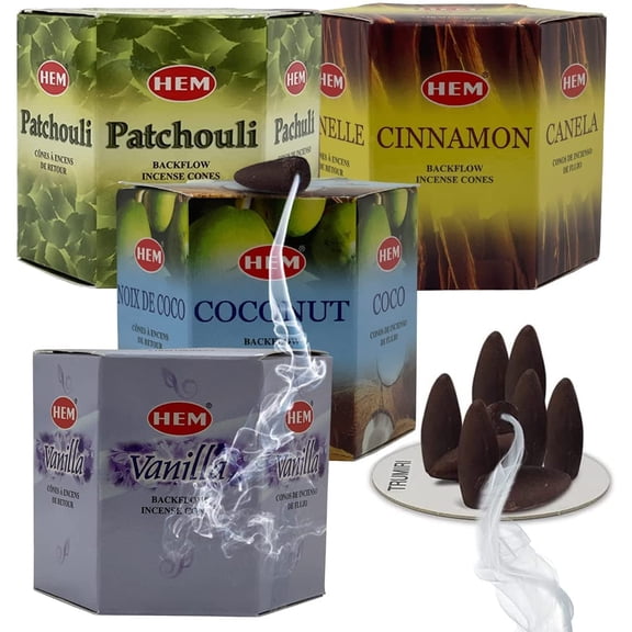 Variety Pack Backflow Incense Cones For Insent Smoke Fountain Haze Falls Inscent Waterfall Aromatic And Mat Bundle #5