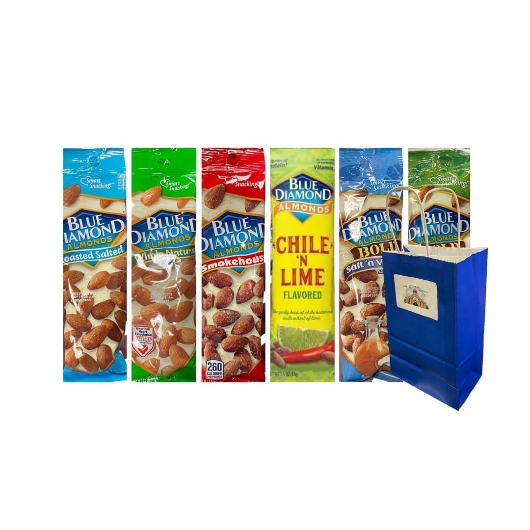 Variety Pack Blue Diamond Almonds 6 Flavors Roasted Salted Chile 'n ...