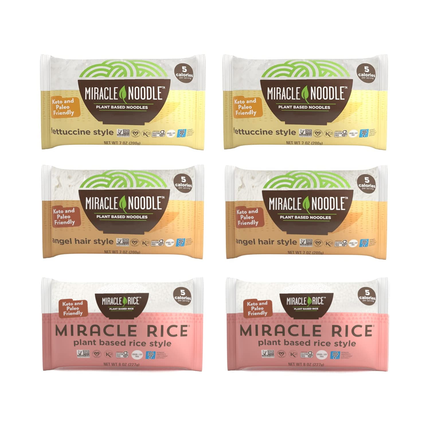 Variety Pack (Fettuccine, Angel Hair & Rice) - Shirataki Noodles