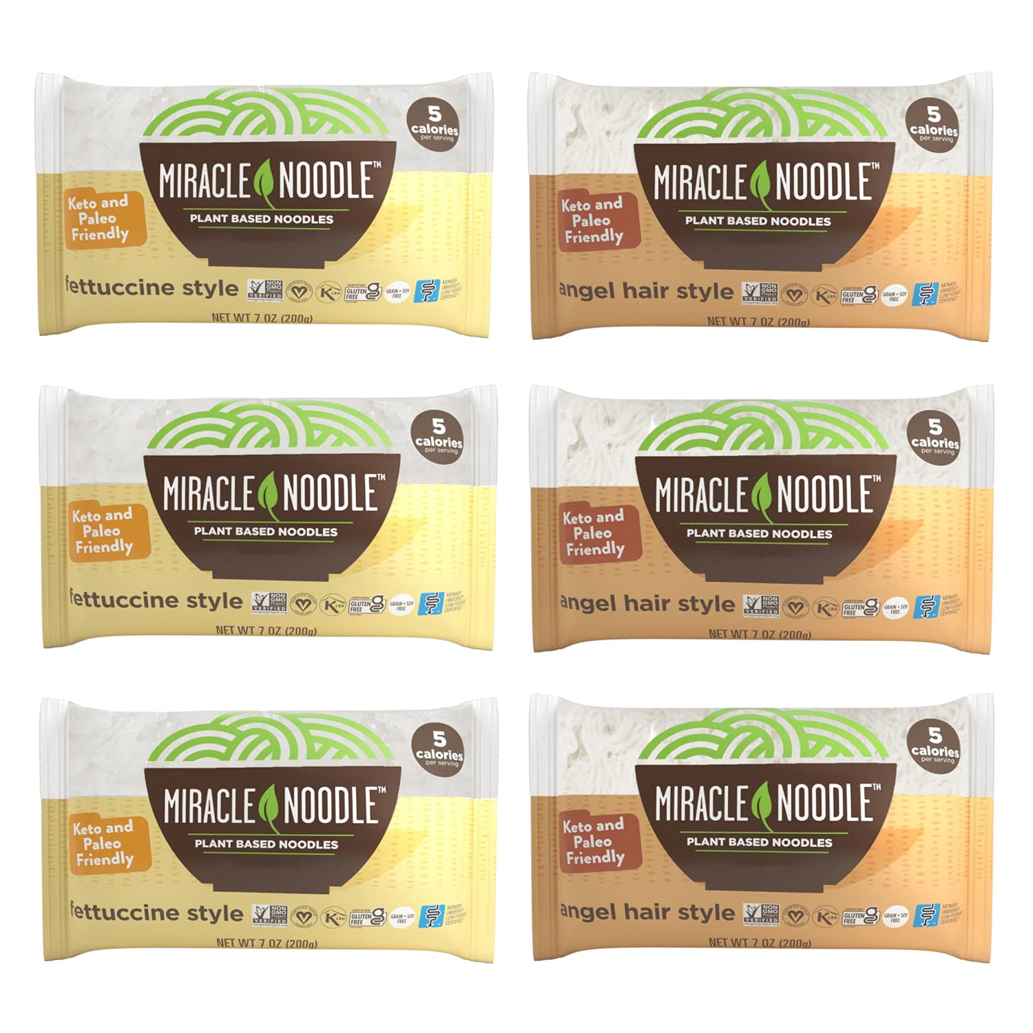 Variety Pack (Fettuccine & Angel Hair) Shirataki & Konjac Noodles