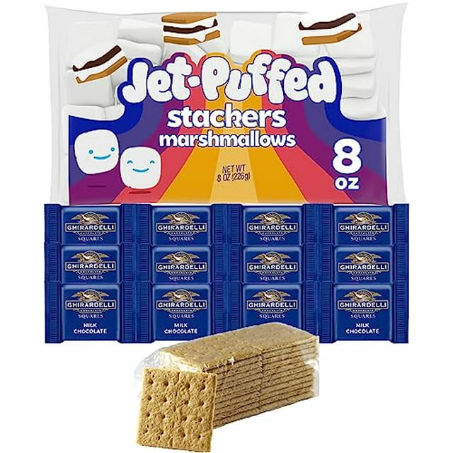 Variety Pack Includes 12 Ghirardelli Milk Chocolate Squares, Kellogg's Original Graham Crackers