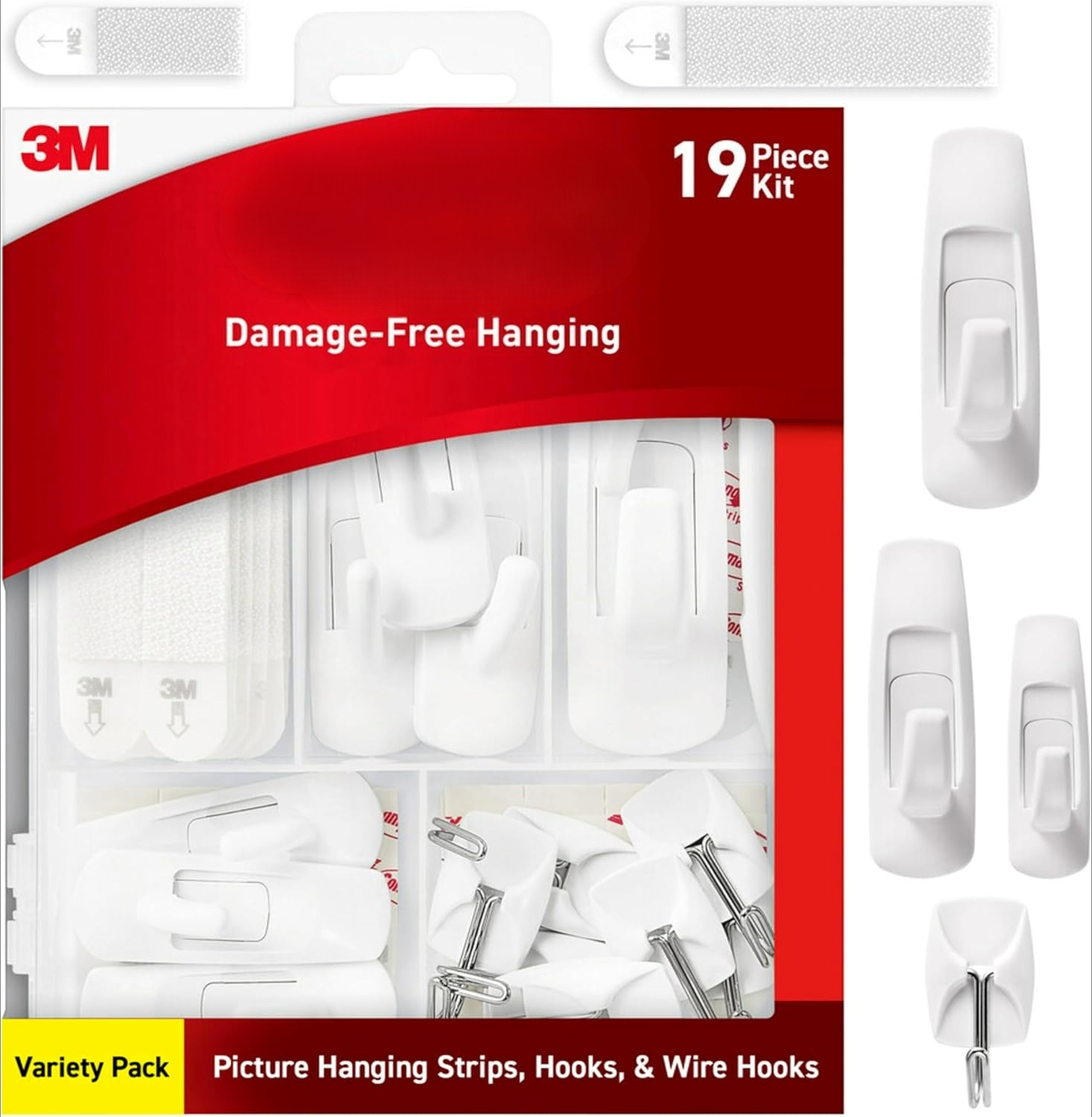 Variety Pack, Including 10 Pairs of Picture Hanging Strips, 6 Wire ...