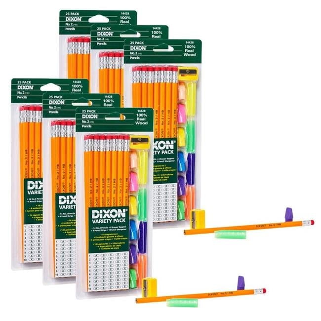 Variety Pack Pencils Erasers Grips - 6 per Pack