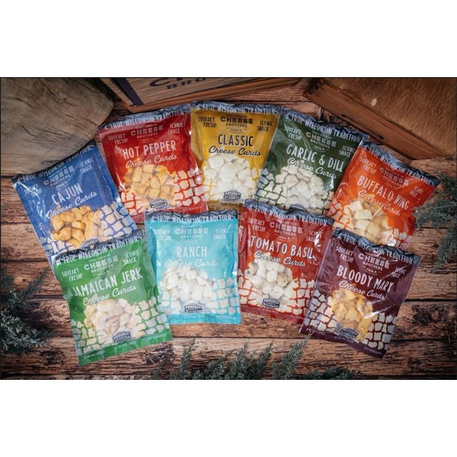 Variety Pack Sampler CHEESE CURDS 9 PACK 8 OZ bags Gourmet Gift