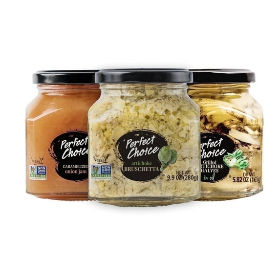 Perfect Choice Variety Pack: Artichoke Bruschetta, Caramelized Onion & Grilled Artichoke - Pack of 3