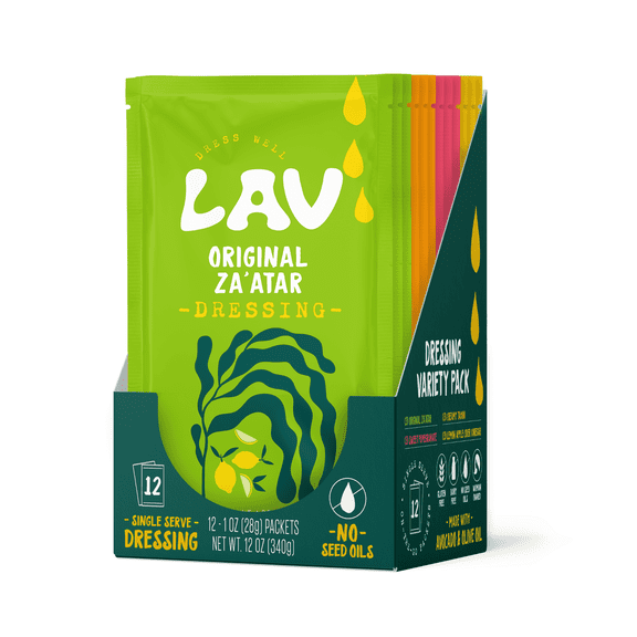 LAV Variety Pack Salad Dressing -12 Pack single serve for Office Lunches & Travel 1-oz