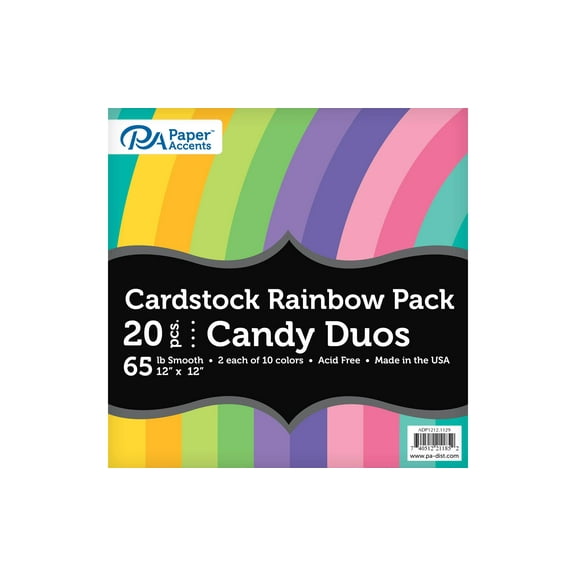 Variety Pk 12x12 20pc 65lb Rainbow Cdstk CandyDuo