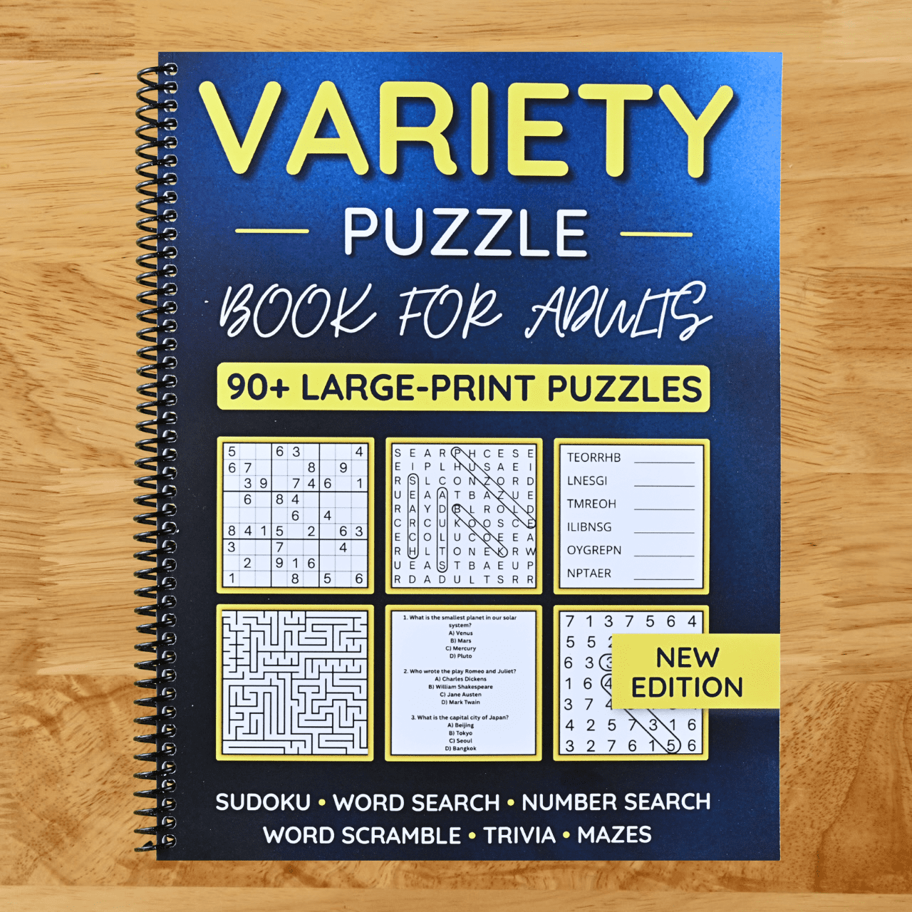 Variety Puzzle Book For Adults: 90+ Large-Print Puzzles Word Search