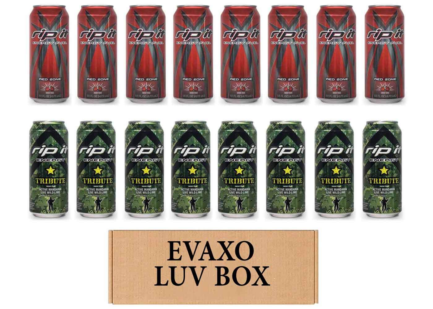 Variety Rip It Energy Fuel Drinks 16 oz. pack of 16 , RIP IT Red Zone