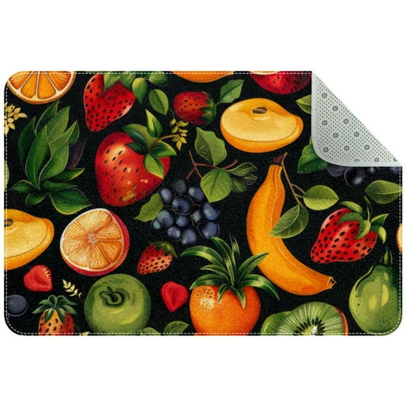 Variety of Fruits Pattern Entryway Rug, 2x3 Area Rug Indoor Door Mat Non-slip Washable Floor Carpet Rug for Bedroom Office Dining Room Bathroom