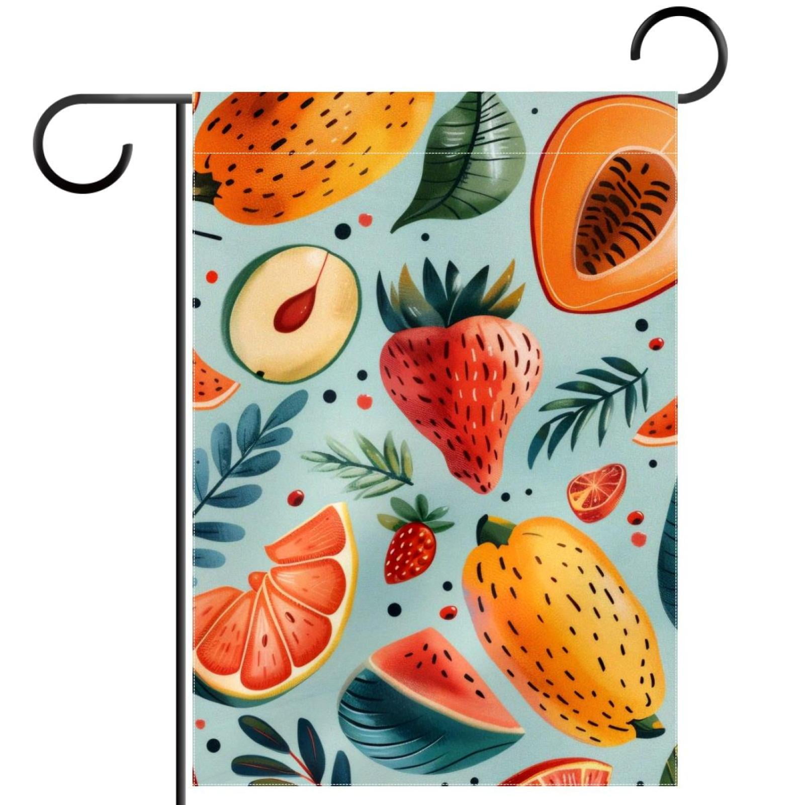 Variety of Fruits Garden Flags, 12 x 18 Inch Double Sided