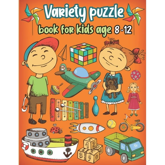 Variety puzzle book for kids age 8-12: Word Search, Sudoku, Trivia, Tic tac toe, Mazes and Coloring pages, (Paperback)