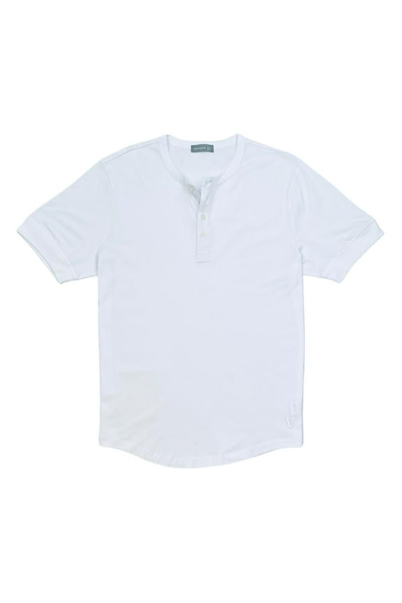 Mens Soft Pima Cotton Elastic Sleeve Cuff Classic Henley T-Shirt